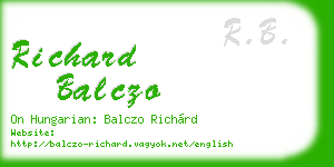 richard balczo business card