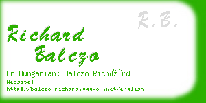 richard balczo business card